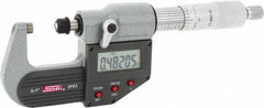 SPI - 0 to 1" Range, 0.00005" Resolution, Standard Throat IP65 Electronic Outside Micrometer - 0.0001" Accuracy, Ratchet Stop Thimble, Carbide-Tipped Face, LR44 Battery, Includes NIST Traceable Certification of Inspection - Apex Tool & Supply
