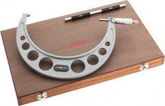 SPI - 8 to 9" Range, 0.0001" Graduation, Mechanical Outside Micrometer - Ratchet Stop Thimble, 5.12" Throat Depth, Accurate to 0.0002" - Apex Tool & Supply