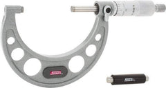 SPI - 2 to 3" Range, 0.0001" Graduation, Mechanical Outside Micrometer - Ratchet Stop Thimble, 1.93" Throat Depth, Accurate to 0.0002" - Apex Tool & Supply