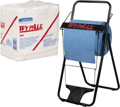 WypAll - X80 1/4 Fold Shop Towel/Industrial Wipes - Poly Pack, 12-1/2" x 12-1/2" Sheet Size, White - Apex Tool & Supply