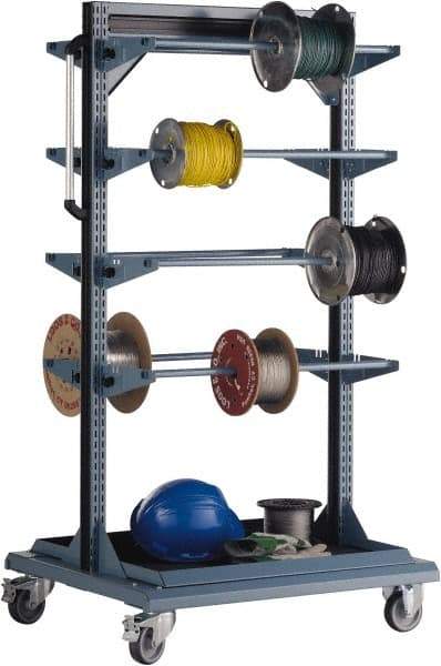 Rousseau Metal - 32" Wide x 59-1/8" High x 27" Deep, Mobile Equipment Stand - 1,200 Lb Capacity - Apex Tool & Supply