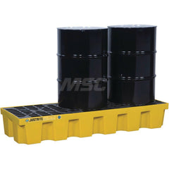 Justrite - Spill Pallets, Platforms, Sumps & Basins; Type: EcoPolyBlend? Spill Control Pallets ; Number of Drums: 3 ; Sump Capacity (Gal.): 75.00 ; Load Capacity (Lb.): 3700.000 ; Material: Polyethylene ; Height (Inch): 11.60 - Exact Industrial Supply