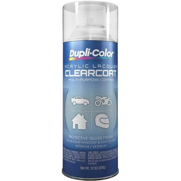 Dupli-Color - Clear, Gloss, Lacquer Spray Paint - 12 to 14 Sq Ft per Can, 12 oz Container - Apex Tool & Supply