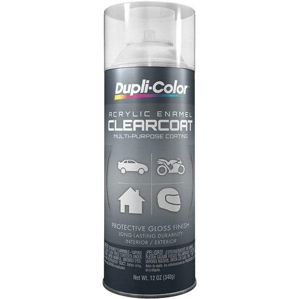 Dupli-Color - Crystal Clear, Flat, Acrylic Enamel Spray Paint - 12 to 14 Sq Ft per Can, 12 oz Container - Apex Tool & Supply