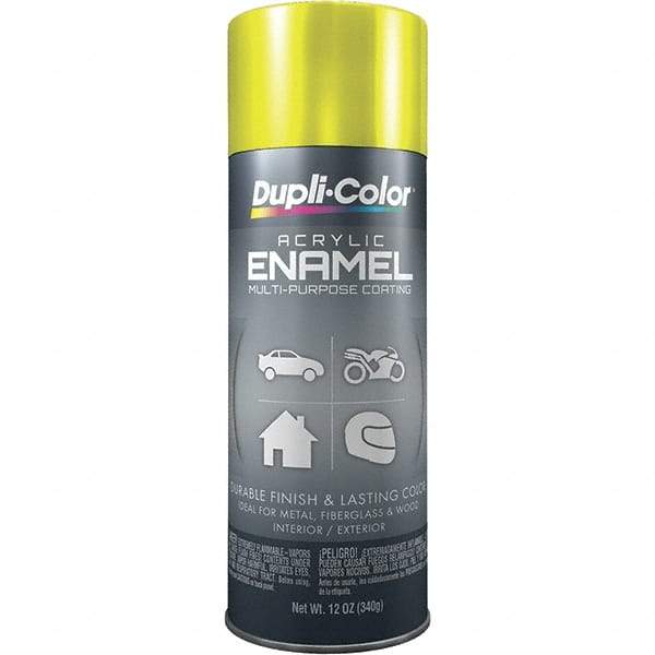 Dupli-Color - Chrome Yellow, Metallic, Acrylic Enamel Spray Paint - 12 to 14 Sq Ft per Can, 12 oz Container - Apex Tool & Supply