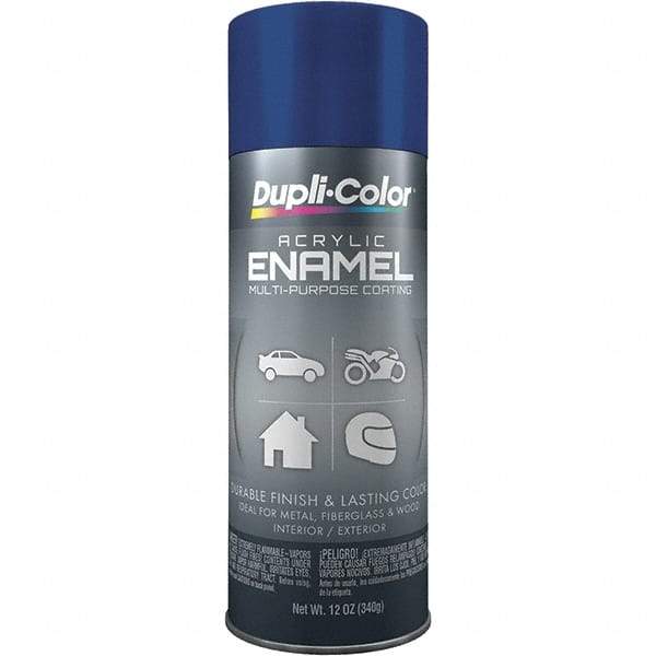 Dupli-Color - Royal Blue, Gloss, Acrylic Enamel Spray Paint - 12 to 14 Sq Ft per Can, 12 oz Container - Apex Tool & Supply