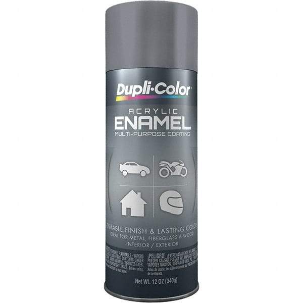 Dupli-Color - Machinery Gray, Gloss, Acrylic Enamel Spray Paint - 12 to 14 Sq Ft per Can, 12 oz Container - Apex Tool & Supply