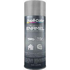 Dupli-Color - Medium Gray, Gloss, Acrylic Enamel Spray Paint - 12 to 14 Sq Ft per Can, 12 oz Container - Apex Tool & Supply