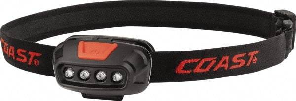 Coast Cutlery - White, Red LED Bulb, 130 Lumens, Hands-free Flashlight - Black, Red Plastic Body, 2 AAA Batteries Included - Apex Tool & Supply