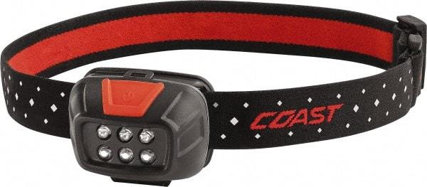 Coast Cutlery - White LED Bulb, 240 Lumens, Hands-free Flashlight - Black, Red Plastic Body, 3 AAA Batteries Included - Apex Tool & Supply