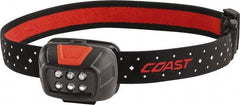 Coast Cutlery - White LED Bulb, 240 Lumens, Hands-free Flashlight - Black, Red Plastic Body, 3 AAA Batteries Included - Apex Tool & Supply