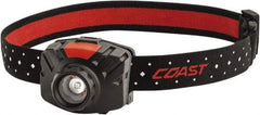 Coast Cutlery - White LED Bulb, 300 Lumens, Hands-free Flashlight - Black, Red Plastic Body, 3 AAA Batteries Included - Apex Tool & Supply