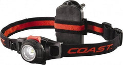 Coast Cutlery - White LED Bulb, 240 Lumens, Hands-free Flashlight - Black, Red Plastic Body, 3 AAA Batteries Included - Apex Tool & Supply