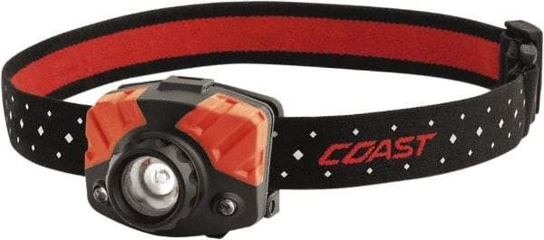 Coast Cutlery - White, Red LED Bulb, 405 Lumens, Hands-free Flashlight - Black, Red Plastic Body, 3 AAA Batteries Included - Apex Tool & Supply