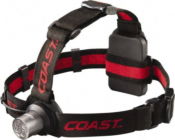 Coast Cutlery - White LED Bulb, 175 Lumens, Hands-free Flashlight - Black, Red Plastic Body, 3 AAA Batteries Included - Apex Tool & Supply