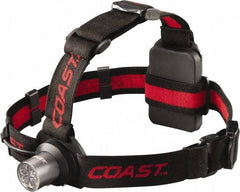 Coast Cutlery - White LED Bulb, 175 Lumens, Hands-free Flashlight - Black, Red Plastic Body, 3 AAA Batteries Included - Apex Tool & Supply