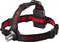 Coast Cutlery - White LED Bulb, 100 Lumens, Hands-free Flashlight - Black, Red Plastic Body, 3 AAA Batteries Included - Apex Tool & Supply