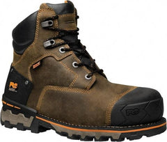 Timberland PRO - Men's Size 10.5 Wide Width Composite Work Boot - Brown, Leather, Rubber Upper, TPU Outsole, 6" High, Safety Toe, Waterproof - Apex Tool & Supply