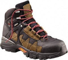 Timberland PRO - Men's Size 9 Medium Width Steel Work Boot - Brown, Leather Upper, Rubber Outsole, 6" High, Safety Toe, Waterproof - Apex Tool & Supply