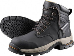 Timberland PRO - Unisex Size 5 Medium Width Steel Work Boot - Black, Microfiber Upper, Rubber Outsole, 6" High, Non-Slip, Safety Toe - Apex Tool & Supply
