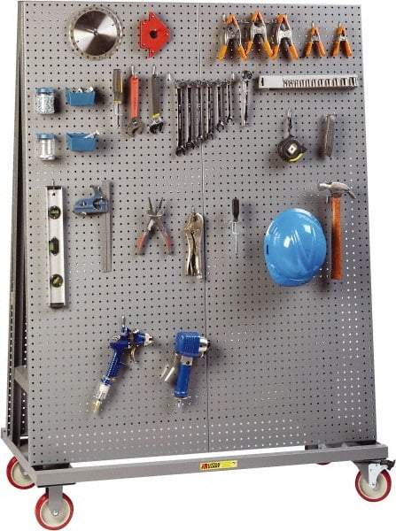 Little Giant - 48" Wide x 60" High x 24" Deep, Mobile Pegboard A-Frame - 1,200 Lb Capacity - Apex Tool & Supply