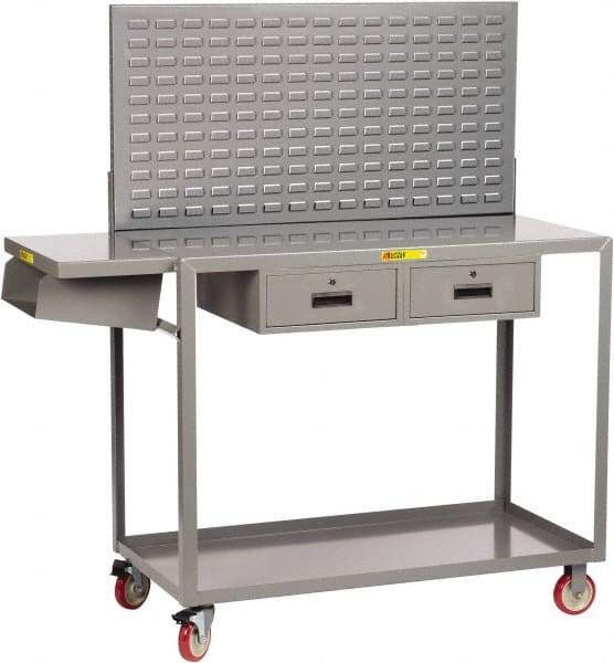 Little Giant - Mobile Workstation - Steel, Fixed Leg, Gray, 49-1/2" Long x 24" Deep x 66" High - Apex Tool & Supply