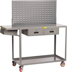 Little Giant - Mobile Workstation - Steel, Fixed Leg, Gray, 49-1/2" Long x 24" Deep x 66" High - Apex Tool & Supply
