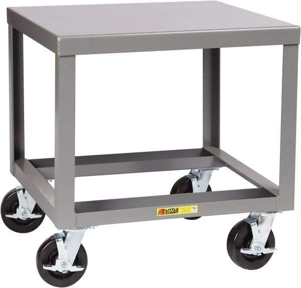 Little Giant - Heavy Duty Mobile Machine Table - Steel, Fixed Leg, Gray, 30" Long x 28" Deep x 30" High - Apex Tool & Supply