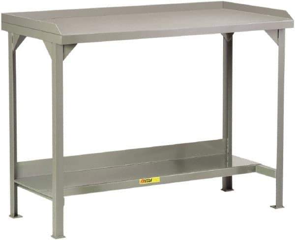 Little Giant - 48 Wide x 30" Deep x 36" High, Steel Heavy-Duty Workbench - Fixed Legs, Gray - Apex Tool & Supply