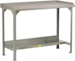 Little Giant - 72 Wide x 36" Deep x 36" High, Steel Heavy-Duty Workbench - Fixed Legs, Gray - Apex Tool & Supply