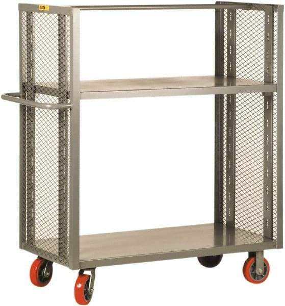 Little Giant - 3,600 Lb Capacity, 1 Shelf, 2-Sided Steel Truck - 53-1/2" Long x 24" Wide x 57" High, Polyurethane Wheels - Apex Tool & Supply