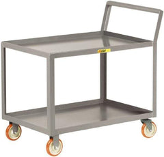 Little Giant - 1,200 Lb Capacity, 24" Wide x 52" Long x 38-3/4" High Shelf Cart - 2 Shelf, Steel, 2 Rigid/2 Swivel Casters - Apex Tool & Supply