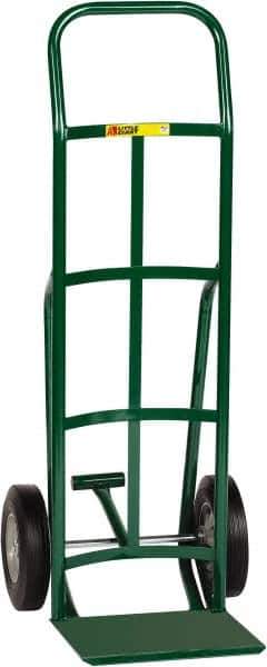 Little Giant - 800 Lb Capacity 47" OAH Hand Truck with Foot Kick - 12 x 14" Base Plate, Continuous Handle, Steel, Solid Rubber Wheels - Apex Tool & Supply