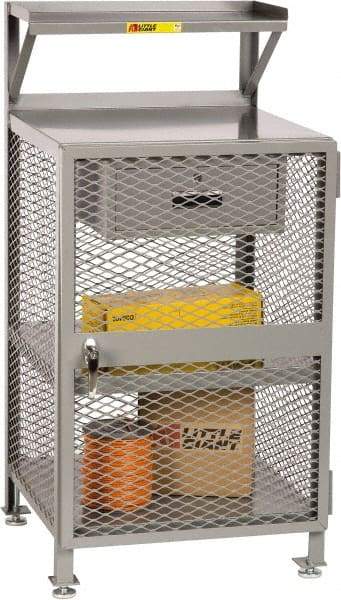 Little Giant - 1 Drawer Enclosed Shop Desk - 36 Inch Wide x 24 Inch Deep x 52 Inch High, Gray - Apex Tool & Supply