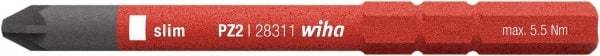 Wiha - 6mm Drive, #2 Pozidriv Screwdriver Bit - 75mm OAL - Apex Tool & Supply