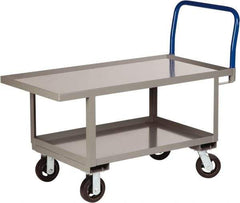 Little Giant - 2,000 Lb Capacity Steel Raised Deck Platform Truck - Steel Deck, 30" OAW, 60" Platform Length x 26" Platform Height, Mold On Rubber Casters - Apex Tool & Supply