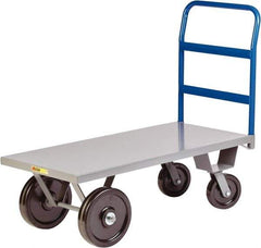 Little Giant - 5,000 Lb Capacity Steel Heavy Duty Platform Truck - Steel Deck, 30" OAW, 48" Platform Length x 16-1/2" Platform Height, Phenolic Casters - Apex Tool & Supply