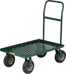 Little Giant - 1,000 Lb Capacity Steel Perforated Deck Platform Truck - Steel Deck, 24" OAW, 48" Platform Length x 11" Platform Height, Pneumatic Casters - Apex Tool & Supply