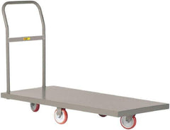 Little Giant - 1,200 Lb Capacity Steel Platform Truck - Steel Deck, 24" OAW, 48" Platform Length x 6-1/2" Platform Height, Polyurethane Casters - Apex Tool & Supply