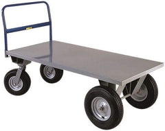 Little Giant - 2,500 Lb Capacity Steel High Deck Platform Truck - Steel Deck, 30" OAW, 72" Platform Length x 21" Platform Height, Pneumatic Casters - Apex Tool & Supply
