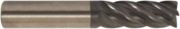 Accupro - 1", 5 Flute, Single End, Solid Carbide, 0.03" Corner Radius End Mill - 7" OAL, 38° Helix, Right Hand Flute, 4-1/4" LOC, Right Hand Cut - Apex Tool & Supply