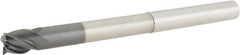 Accupro - 1/2", 4 Flute, Single End, Solid Carbide, 0.03" Corner Radius End Mill - 6" OAL, 38° Helix, Right Hand Flute, 5/8" LOC, Right Hand Cut, 3-3/8" Extended Reach - Apex Tool & Supply