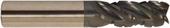 Accupro - 3/8", 4 Flute, Single End, Solid Carbide, 0.02" Corner Radius End Mill - 2" OAL, 38° Helix, Right Hand Flute, 1/2" LOC, Right Hand Cut - Apex Tool & Supply