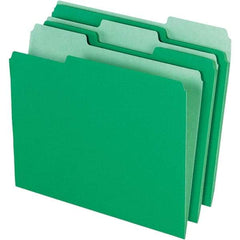 Pendaflex - 14-5/8 x 9-3/16", Letter Size, Bright Green, File Folders with Top Tab - 11 Point Stock, Assorted Tab Cut Location - Apex Tool & Supply