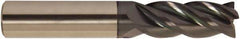 Accupro - 1", 4-1/4" LOC, 1" Shank Diam, 7" OAL, 4 Flute, Solid Carbide Square End Mill - Single End, AlTiCrN Finish, Spiral Flute, 38° Helix, Centercutting, Right Hand Cut, Right Hand Flute, Series HS - Apex Tool & Supply