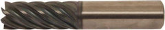 Accupro - 3/8", 1" LOC, 3/8" Shank Diam, 2-1/2" OAL, 7 Flute, Solid Carbide Square End Mill - Single End, AlTiCrN Finish, Spiral Flute, 38° Helix, Right Hand Cut, Right Hand Flute, Series HS - Apex Tool & Supply