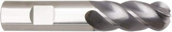 Niagara Cutter - 1" Diam, 2" LOC, 4 Flute Solid Carbide Ball End Mill - AlTiN Finish, Single End, 5" OAL, 1" Shank Diam, Spiral Flute - Apex Tool & Supply