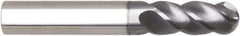 Niagara Cutter - 25mm Diam, 75mm LOC, 4 Flute Solid Carbide Ball End Mill - AlTiN Finish, Single End, 147mm OAL, 25mm Shank Diam, Spiral Flute - Apex Tool & Supply