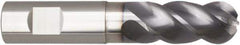 Niagara Cutter - 1" Diam, 2" LOC, 4 Flute Solid Carbide Ball End Mill - AlTiN Finish, Single End, 5" OAL, 1" Shank Diam, Spiral Flute - Apex Tool & Supply