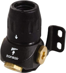 Transair - 7/8" ID, 25mm OD, Three Port Wall Bracket - Plastic, 232 Max psi, 1/2 & 1/4 Female NPT, 3-5/16" Long - Apex Tool & Supply